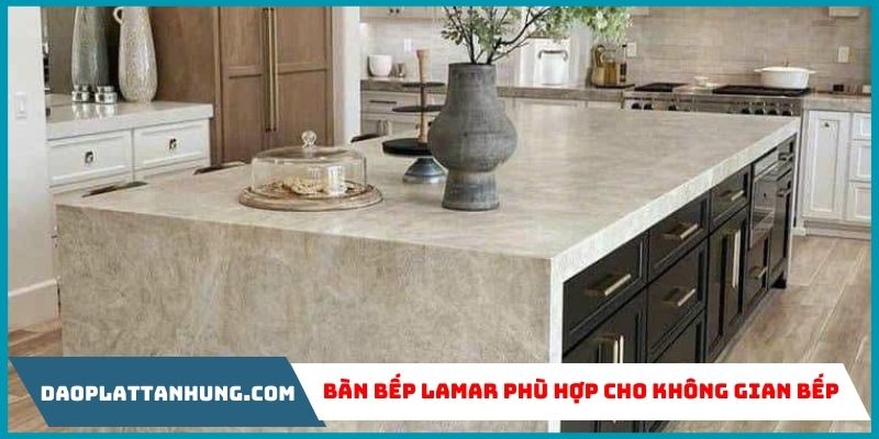 Bàn bếp Lamar kết hợp bàn ăn, phù hợp cho không gian bếp