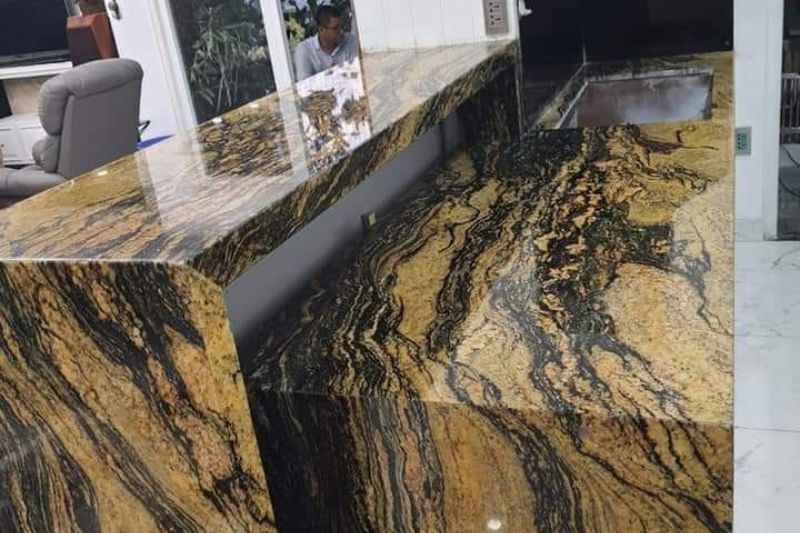 Mẫu đá bàn bếp màu vàng - Sự phá cách độc đáo