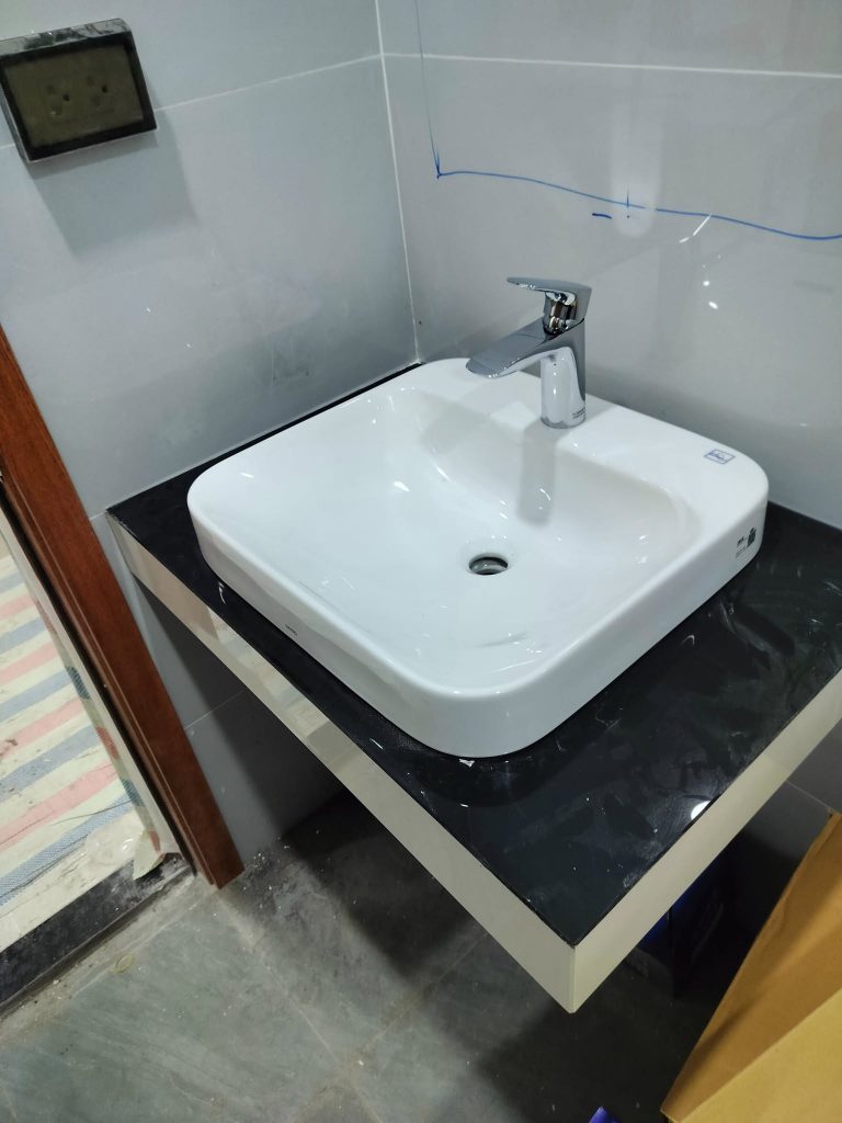 Bàn đá Lavabo Kim Sa đen