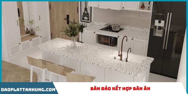Bàn đảo kết hợp bàn ăn đá TERRAZZO