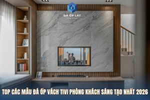 Đá ốp vách tivi trang trí phòng khách
